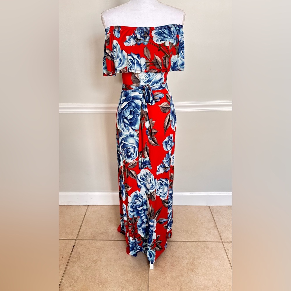 Floral Off-Shoulder Maxi Dress